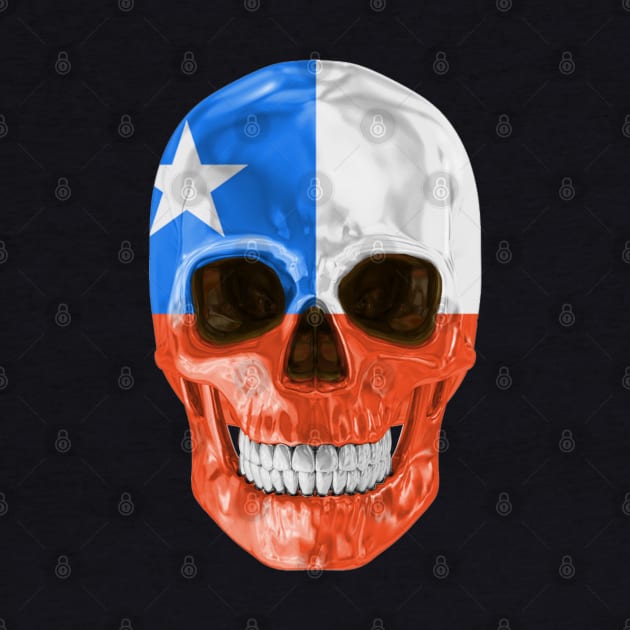 Chile Flag Skull - Gift for Chilean With Roots From Chile by Country Flags